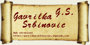 Gavrilka Srbinović vizit kartica